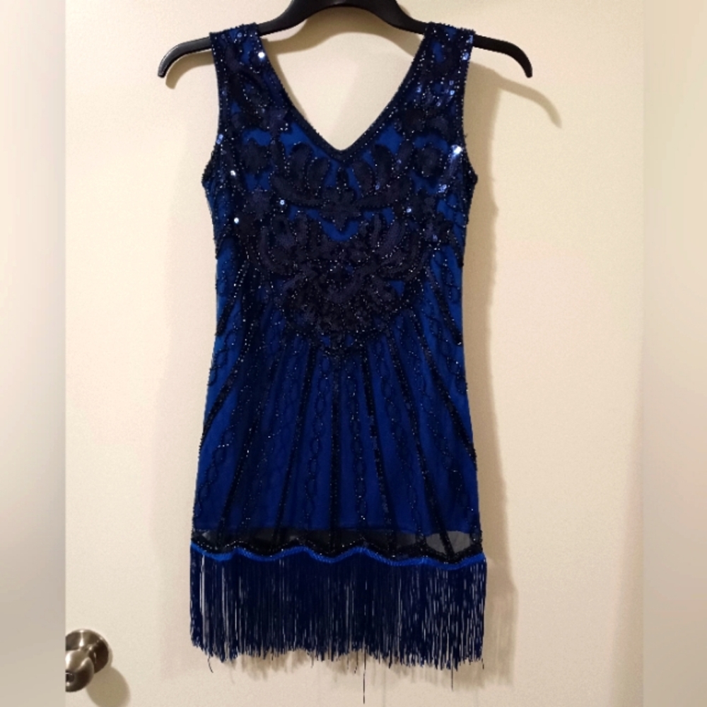 NWT Beaded , Sequin, And Fringe Top Or Dress, Fits Like A Small